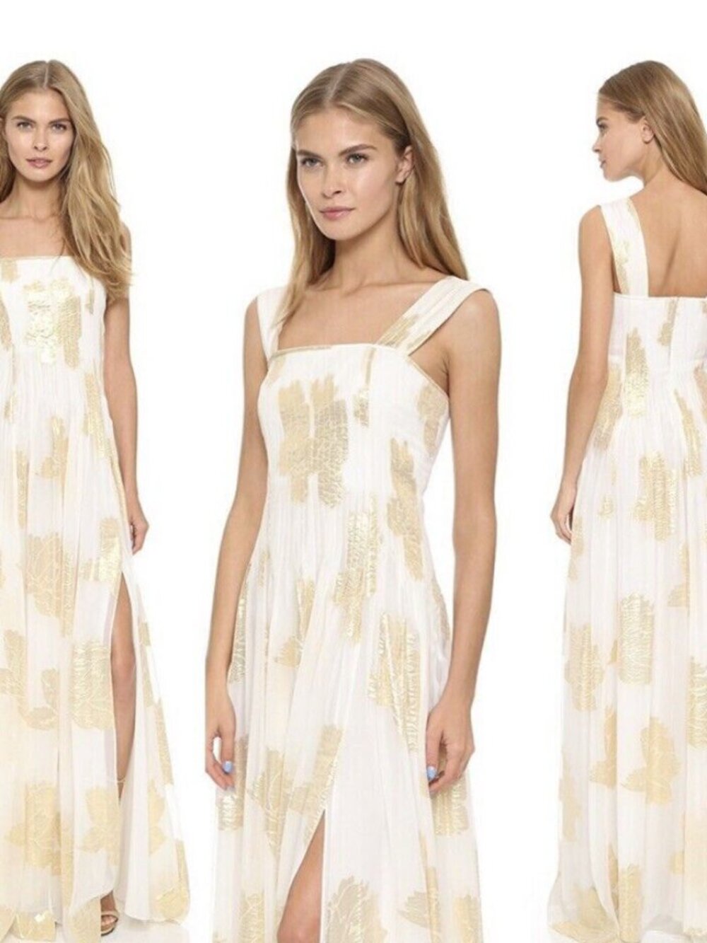 SOLD OUT RARE Diane von Furstenberg DVF Lillie Gold Silk Maxi Dress Gown